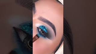 Teal GLITTER Glam Eye Makeup Tutorial | You NEED to try this eyeshadow look! #glitter #makeupkitchen