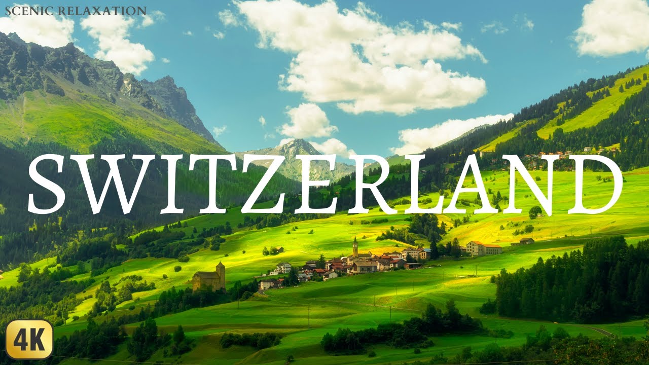 FLYING OVER SWITZERLAND (4K UHD) - Relaxing Music With Stunning ...