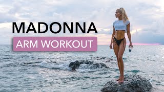 10 MIN MADONNA ARM WORKOUT - for slim \u0026 toned arms / with bottles or small weights