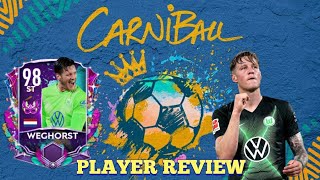WOUT WEGHORST PLAYER REVIEW IS HE THE BEST STRIKER IN FIFA MOBILE 21