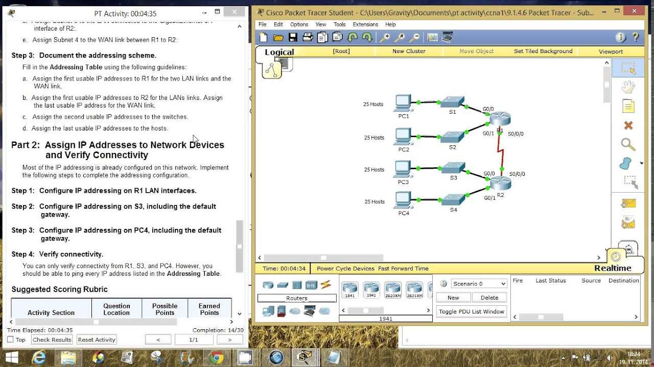 CCNA 1 Packet Tracer Activity 9.1.4.6 Solution - YouTube