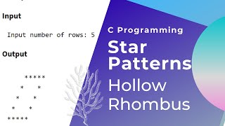 Hollow Rhombus Pattern Printing In C Programming -Star Pattern In C Coding Programing Video