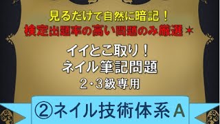 YouTubeで学ぶ！②ネイル技術体系 A 　「イイとこ取り！ネイル筆記問題」 ネイリスト検定無料学習