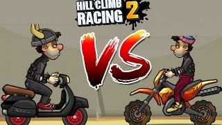 Hill Climb Racing 2  - Black 'Fury' Scooter VS Motocross | Max Upgraded |Rare Paints | Winter Cup