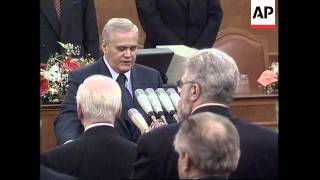 YUGOSLAVIA: BELGRADE: MILAN MILUTINOVIC TAKES PRESIDENTIAL OATH