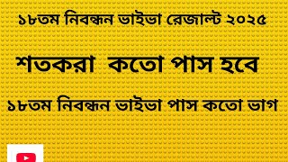 ১৮তম নিবন্ধন ভাইভায় পাসের হার কতো হবে?। ১৮তম নিবন্ধন চূড়ান্ত রেজাল্টের হার কতো।Ntrca viva results