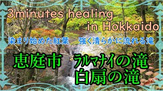 北海道　癒しの小空間（恵庭市・ラルマナイの滝他’24/10)　3minutes healing in Hokkaido