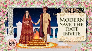 Caricature Wedding Invite | Caricature Save The Date | Indian Wedding Invitation Video ✅