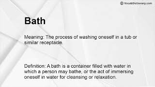 Bath Meaning