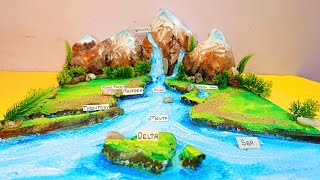 How to make 3D model of River | River model making | Landform model  | River model school project