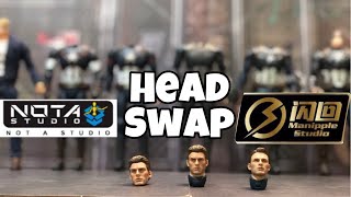 HEAD SWAP: FLASHBACK Studio and NOTA Studio Steve Rogers Head Sculpt on 1/12 Captain America