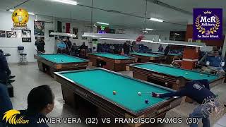 SORPRENDIDO! Javier VERA  vs  Francisco RAMOS  TORNEO 3B  BILLAR CLUB CID BILLARIN EN CDMX.