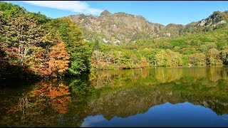 戸隠鏡池で紅葉が見頃になって来ました・4K