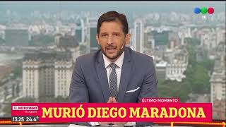 Telefe: Momento de la confirmación de la muerte de Diego Maradona