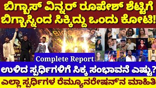 ಬಿಗ್ಬಾಸ್ ಸ್ಪರ್ಧಿಗಳಿಗೆ ಕೊಟ್ಟ ಸಂಭಾವನೆ ಎಷ್ಟು? ರೂಪೇಶ್ಗೆ ಎಷ್ಟು ಹಣ ಸಿಕ್ತು?|Bigboss winner Roooesh Prize