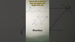 how to draw a rhombus given angle & side#shorts#ytshorts#viral #trendingshorts#math#easy method