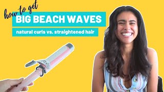 BIG BEACH WAVES ON NATURAL 3A HAIR | Vodana GlamWave Curling Iron