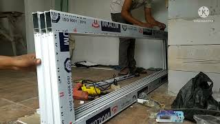 Cara membuat pintu lipat tiga daun /pintu lipat aluminium