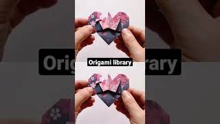 Origami heart with crane #shorts #origami #crane #origamicrane #heart #origamiheart #hearts