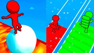 Snow Race 3D vs Bridge Race ⭐️🏅😈⭐️ Hard Levels Challenge Walkthrough Gameplay Ep34