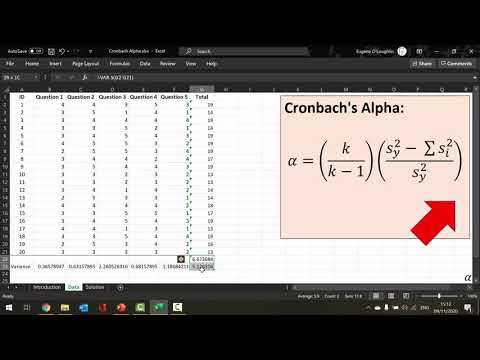 How to calculate Cronbach's Alpha in Excel