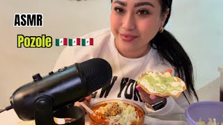 ASMR comiendo POZOLE ROJO 🍲 comida MEXICANA 🇲🇽 eating sounds