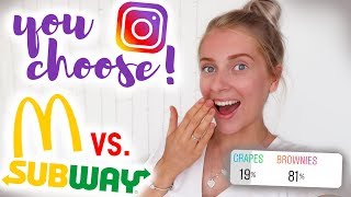 INSTAGRAM FOLLOWERS CONTROL WHAT I EAT! 😬🍟