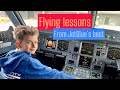 JetBlue has the BEST pilots. I got to go in the cockpit and had a flying lessons.Thank you @jetblue