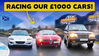 £1000 MOST UNRELIABLE CARS GO RACING ON TRACK!