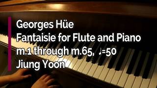 Piano Part - Hüe, Fantaisie for Flute and Piano, m.1 through m.65,  ♩=50