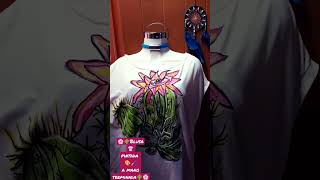 👚🖌️🎨 BLUSA PINTADA A MANO🌵🌸 #creatividad #costura #arteentela #pintura #coser #sígueme