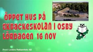 Ekbackeskolan Öppet hus, lördagen 16 november kl 11-14-2019