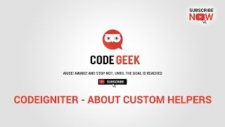 Basic Codeigniter Tutorials - About Custom Helpers