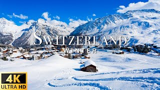 Switzerland Winter 4K - Beautiful Nature Scenery With Relaxing Music - 4K Video Ultra HD