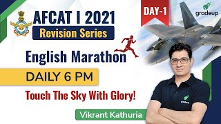 AFCAT I 2021 English Marathon | Revision Series | DAY-1 | AFCAT I 2021 Important Questions | Gradeup