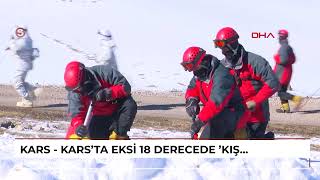 KARS - Kars'ta eksi 18 derecede 'Kış Tatbikatı-2025'