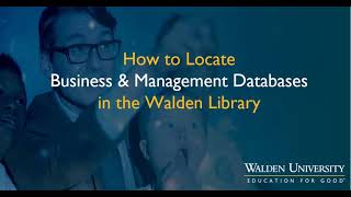 How to Locate Business and Management Databases in the Walden Library