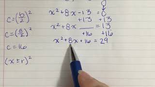 Completing the Square (Standard to Vertex Form)