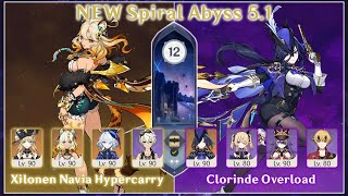 Xilonen Navia Hypercarry & Clorinde Overload | [GI] NEW Spiral Abyss 5.1 Floor 12