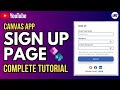 Canvas App: Registration/ Sign up page Complete Tutorial (UI, Functionality, Database)