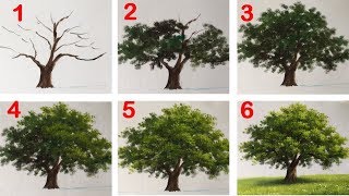 How to Paint a Tree with Acrylic lesson 16