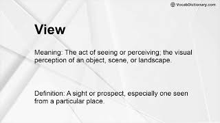 View Meaning