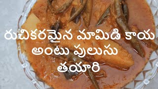 || Making of Mamidikaya Antu Pulusu || రుచికరమైన మామిడి కాయ అంటు పులుసు తయారి || Telugu Vantalu ||