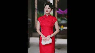 Elegant Red Silk Qipao Cheongsam  #qipao #cheongsam #chinesetraditionaldress  #chinesedress