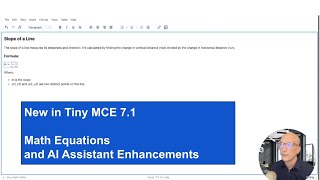TinyMCE 7.1 – Math Equations and AI Assistant Updates