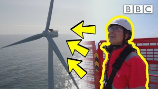I climbed 623 feet to the top of a wind turbine! | Powering Britain - BBC