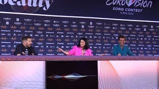 Eurovision, tutti gli sketch di Pausini, Mika e Cattalan in conferenza stampa