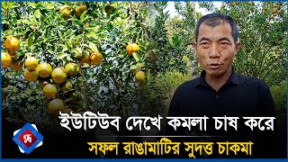 ইউটিউব দেখে কমলা চাষ করে সফল রাঙামাটির সুদত্ত চাকমা | Orange Cultivation | Rangamati