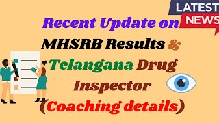 latest update ! MHSRB results I Telangana drug inspector I Drug inspector coaching 💻