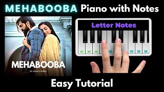 Mehabooba Piano Tutorial with Notes | KGF | Yash | Ravi Basrur | 2023